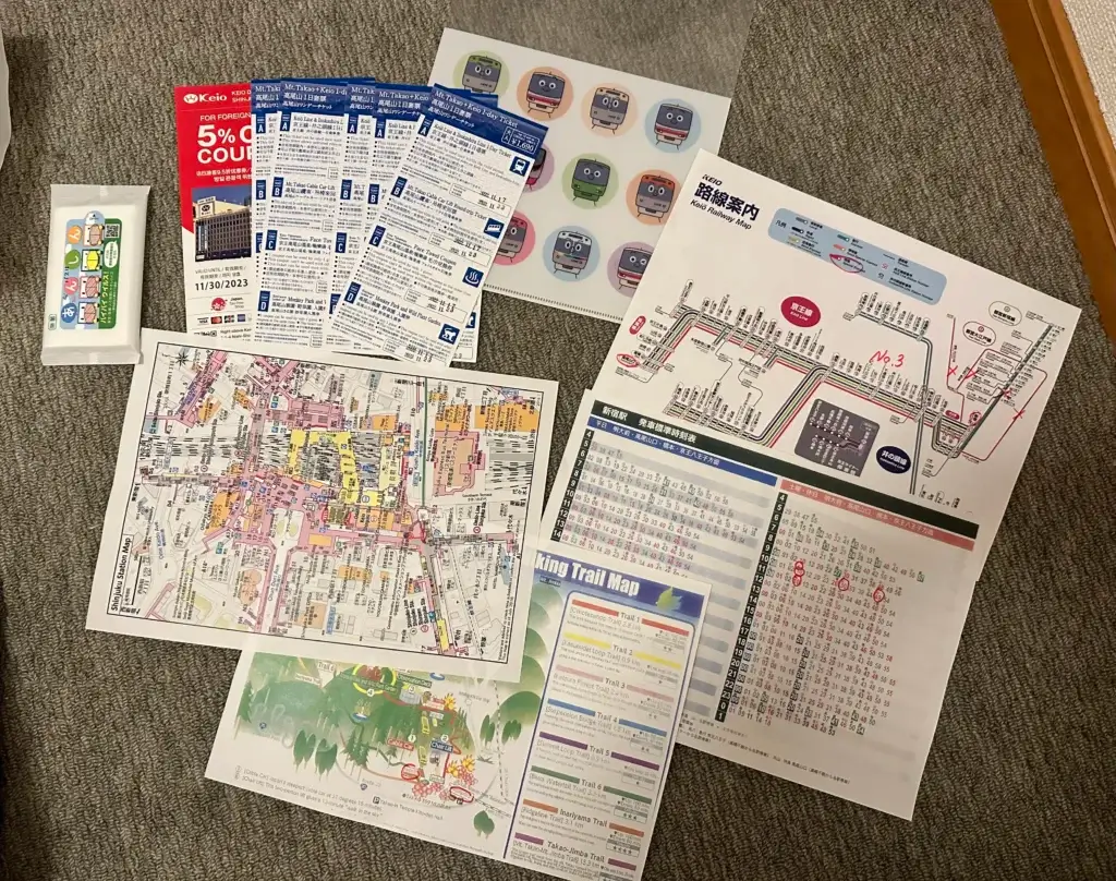 Tickets, maps, timetables and coupons