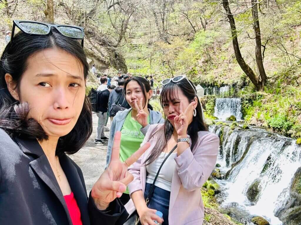 selfie at shiraito falls