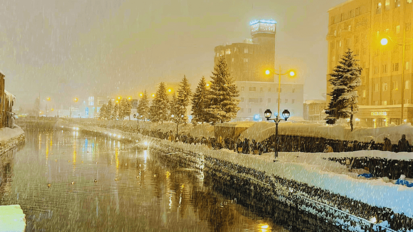 otaru canal at night