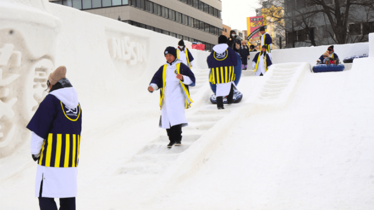 nissin snow sculpture at sapporo snow festival