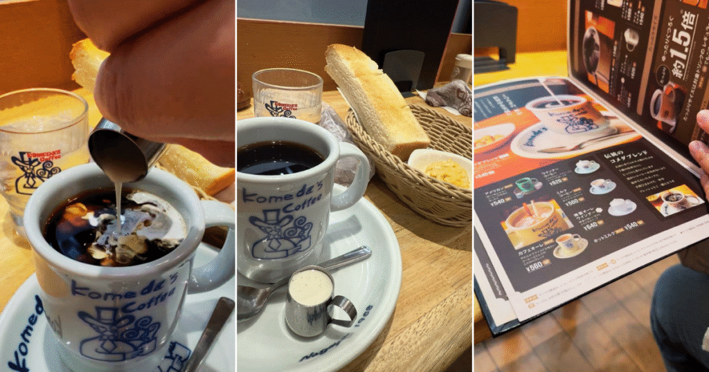 toasted bread, egg and coffee at komeda