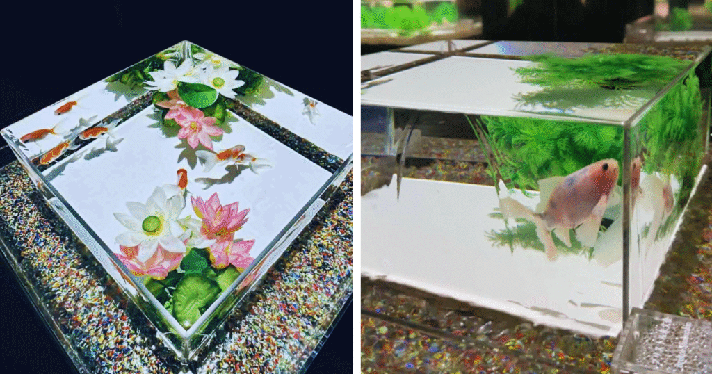show of kingyo 24 square aquariums