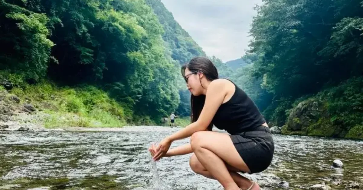 cold water of okutama camping river